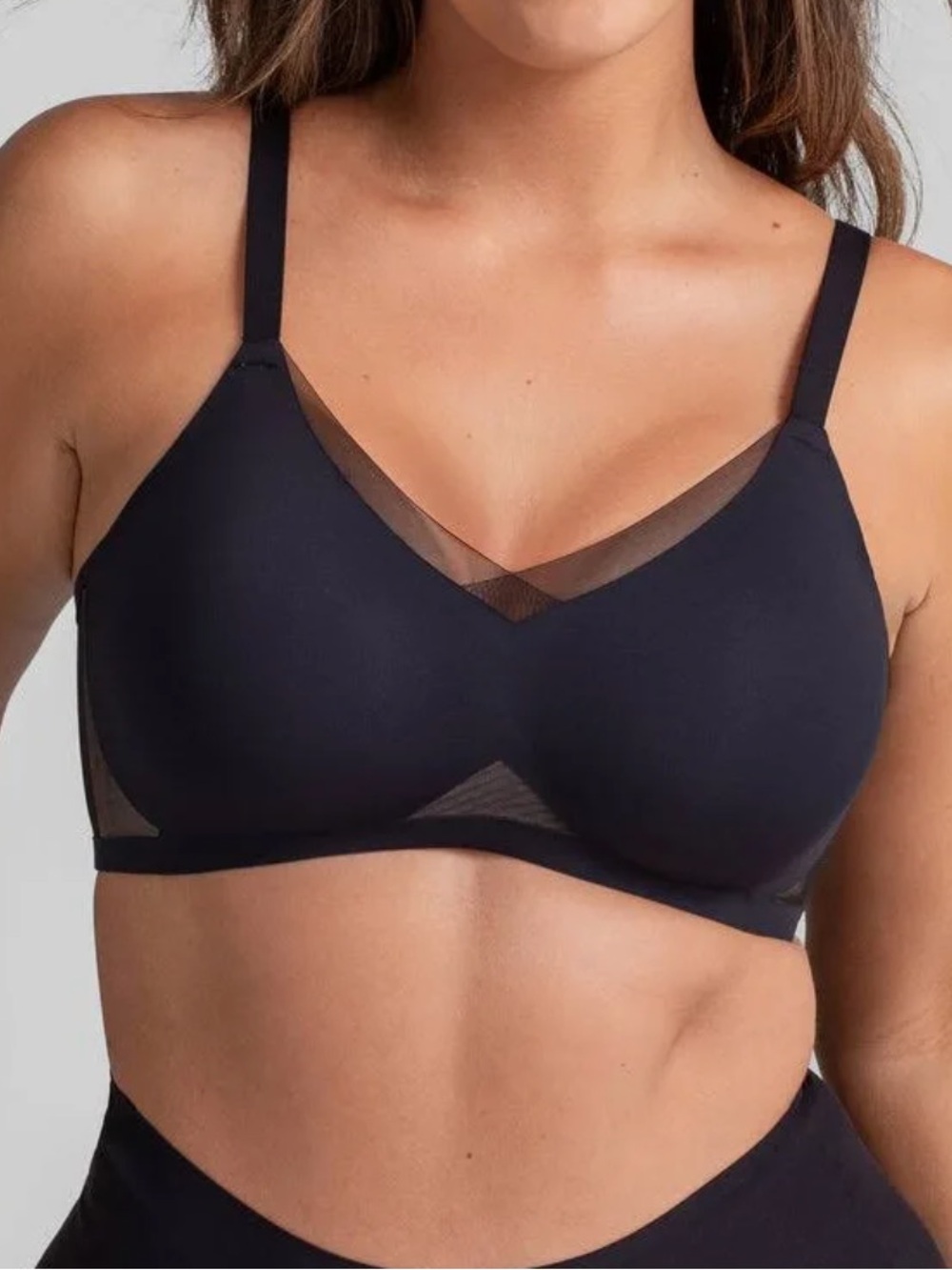 Honeylove Black Crossover Seamless Wireless Bra